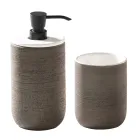 Composición de baño blanca con mueble, espejo y accesorios - Sylviane viadurini