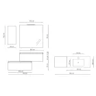 Composición de baño completa con lavabo, base antiarañazos y espejo Made in Italy - Dream viadurini