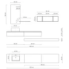 Composición de baño completo con espejo, lavabo de cerámica Made in Italy - Palom viadurini
