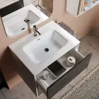 Composición de baño compuesta por espejo y base antiarañazos Made in Italy - Kilos viadurini