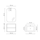 Composición de baño compuesta por espejo y base antiarañazos Made in Italy - Kilos viadurini