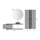 Composición de baño que incluye 1 base con 1 cajón, lavabo y 2 columnas - Orione viadurini