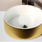 Composición de baño que incluye base con cajón, lavabo, espejo y cubo - Orione viadurini