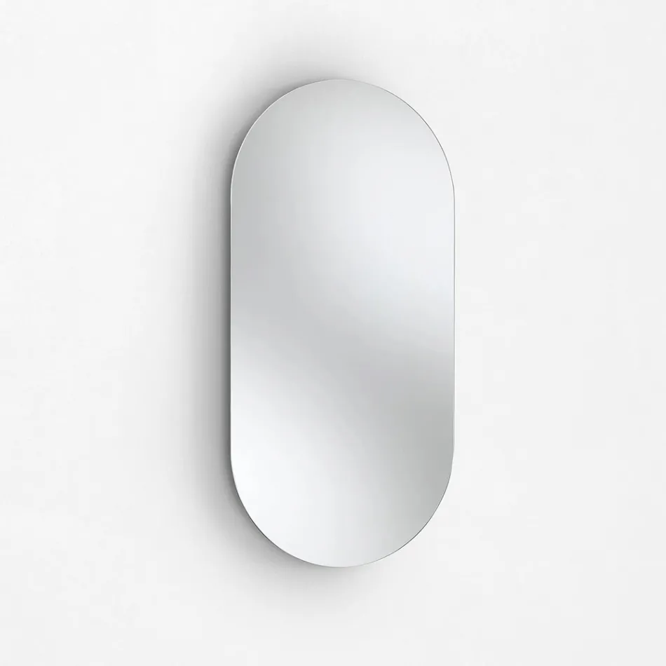 Composición de baño con 1 cajón, lavabo de resina antracita y espejo - Titan viadurini