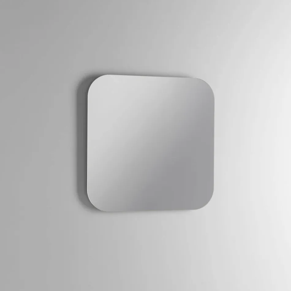 Composición de baño con 2 cajones de roble, lavabo de cerámica y espejo - Titan viadurini