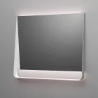 Composición de baño con 2 cajones, lavabo blanco, espejo y mueble de pared - Elios viadurini