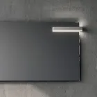 Composición de baño con 2 cajones, lavabo de cerámica Calacatta y espejo - Orione viadurini