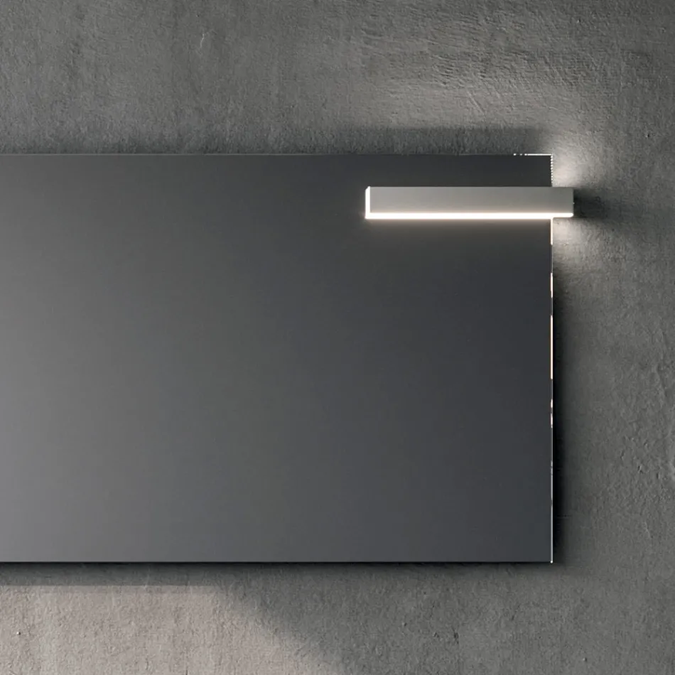 Composición de baño con 2 cajones, lavabo de cerámica Calacatta y espejo - Orione viadurini