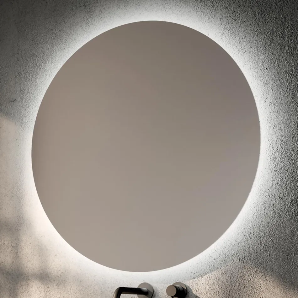 Composición de baño con 2 cajones, espejo y lavabo de resina blanca - Magnolia viadurini