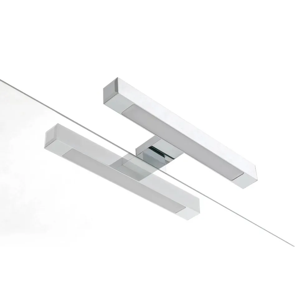 Composición de baño con 4 cajones, 2 lavabos de cerámica y espejo - Titan viadurini