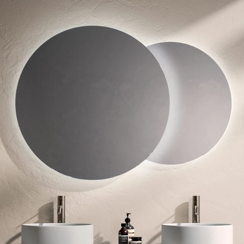 Composición de baño con 4 cajones en Roble Río, espejo y lavabo - Velaria viadurini