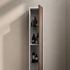 Composición de baño con 4 cajones en Roble Río, espejo y lavabo - Velaria viadurini