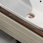 Composición de baño con 4 cajones, lavabo, espejo y estantes abiertos - Elios viadurini