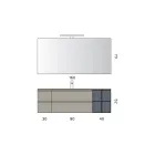 Composición de baño con 4 cajones, lavabo, espejo y estantes abiertos - Elios viadurini