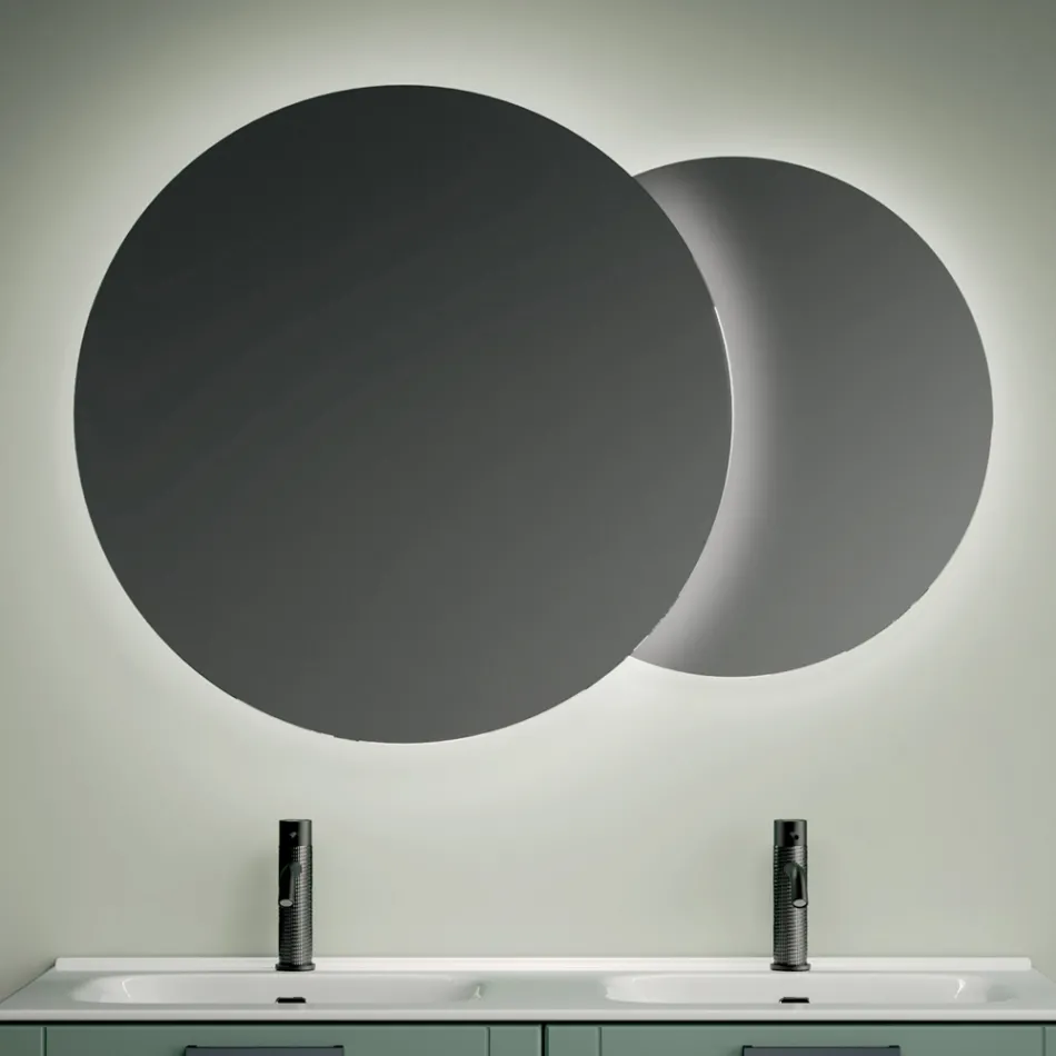 Composición de baño con 4 cajones verde salvia, espejo y lavabo - Magnolia viadurini