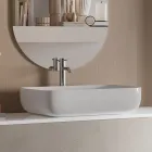 Composición de Baño con Base, Espejo y Lavabo de Piedra Habana Made in Italy - Kilos viadurini