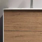 Composición de Baño con Base Roble Miel, Lavabo y Espejo Made in Italy - Kilos viadurini