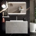 Composición de Baño con Base, Espejo y Lavabo de Resina Made in Italy - Kilos viadurini