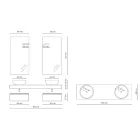 Composición de baño con bases antiarañazos y lavabos de resina Made in Italy - Palom viadurini