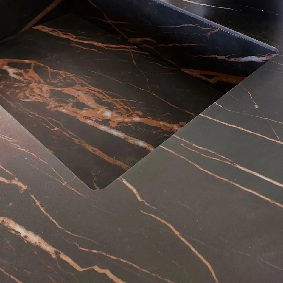 Composición de baño con lavabo Noir Desir Gres - Orione viadurini