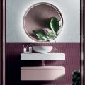 Composición de baño con lavabo de resina y espejo Made in Italy - Palom