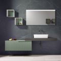 Composición de Baño con Espejo y Muebles Altos de Metal Made in Italy - Efesto