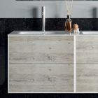 Composición de Baño con Espejo, Lavabo Doble y Base Made in Italy - Kilos viadurini