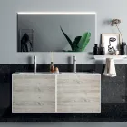 Composición de Baño con Espejo, Lavabo Doble y Base Made in Italy - Kilos viadurini