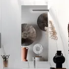 Composición de Baño con Espejo, Lavabo de Resina y Base Made in Italy - Palom viadurini