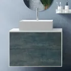 Composición de Baño con Espejo Oval, Base y Lavabo Made in Italy - Kilos viadurini