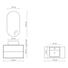 Composición de Baño con Espejo Oval, Base y Lavabo Made in Italy - Kilos viadurini