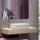 Composición de baño con espejo moldeado y lavabo Made in Italy - Palom viadurini