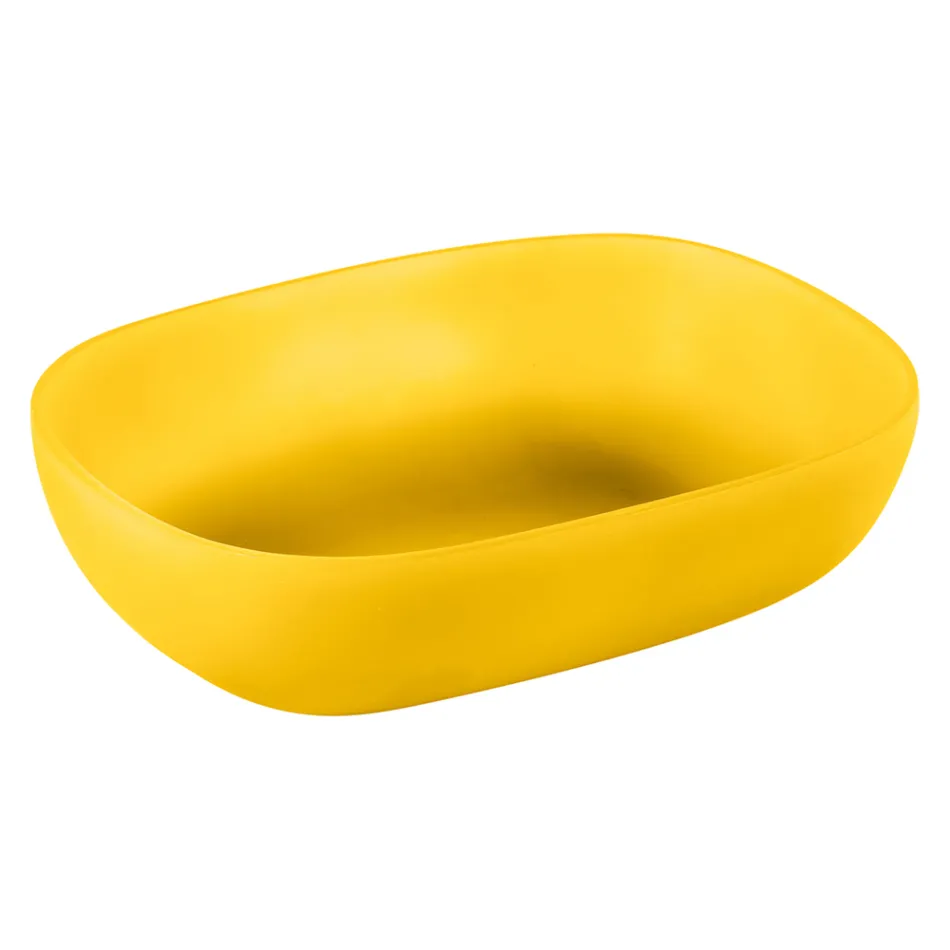 Composición de Baño de Diseño Color Amarillo con Accesorios y Espejo - Patryk viadurini