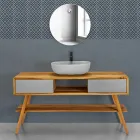 Composición de baño de diseño gris completa con accesorios esmaltados - Georges viadurini