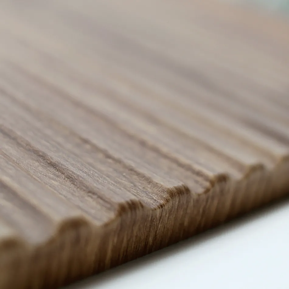 Composición de baño en roble acanalado y compartimento abierto Made in Italy - Febe viadurini