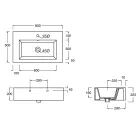 Composición de Baño Lavabo de Cerámica y Base de Acero Made in Italy - Quadro viadurini