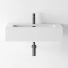 Composición de Baño Lavabo de Cerámica y Base de Acero Made in Italy - Quadro viadurini