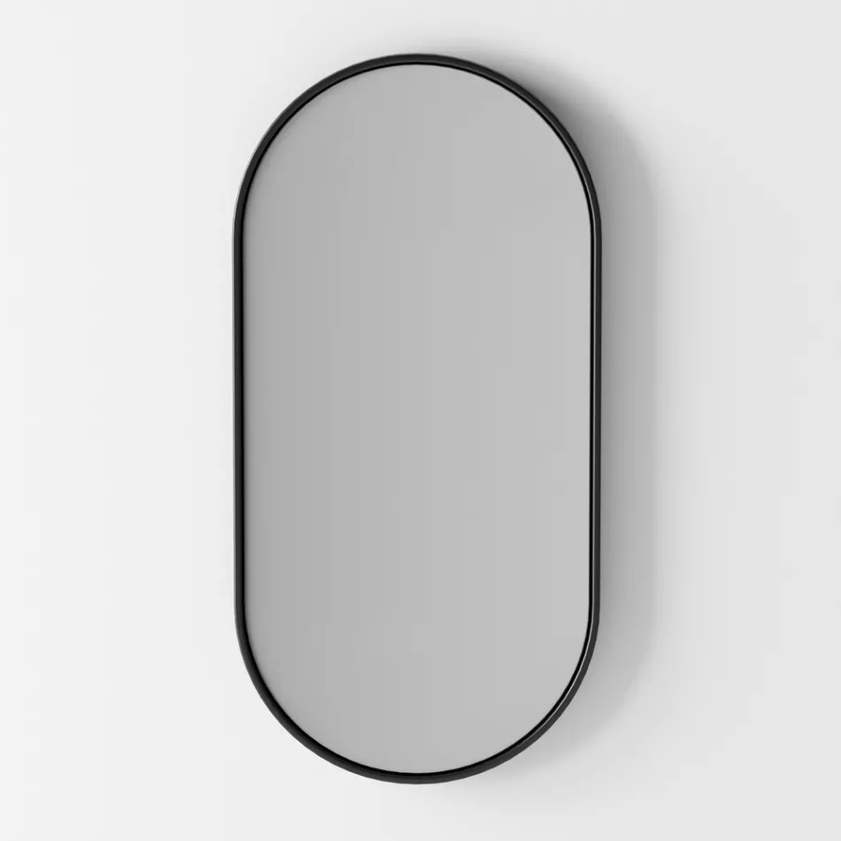 Composición de Baño Lavabo en Cerámica y Espejo Made in Italy - Chantal viadurini