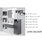 Composición de baño suspendida en fenix gris humo made in Italy, Nápoles viadurini