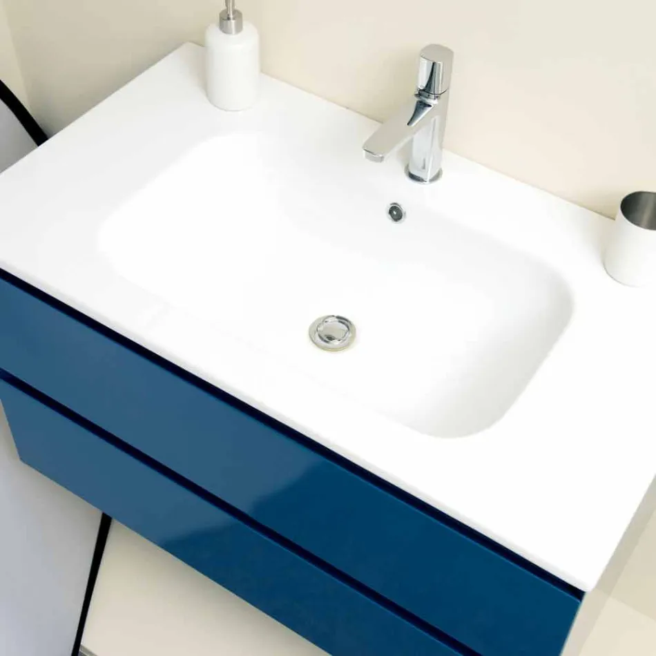 Composición Baño Suspendido en Mdf Lacado Hecho en Italia - Becky viadurini