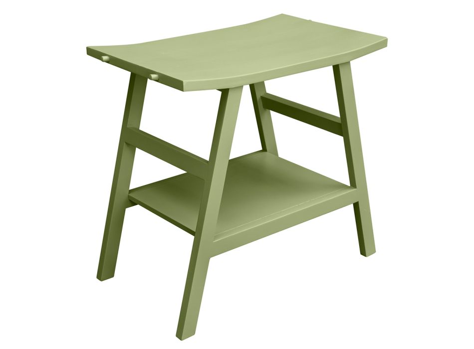 Composición de baño verde con mueble resistente a los arañazos y accesorios - Patryk viadurini