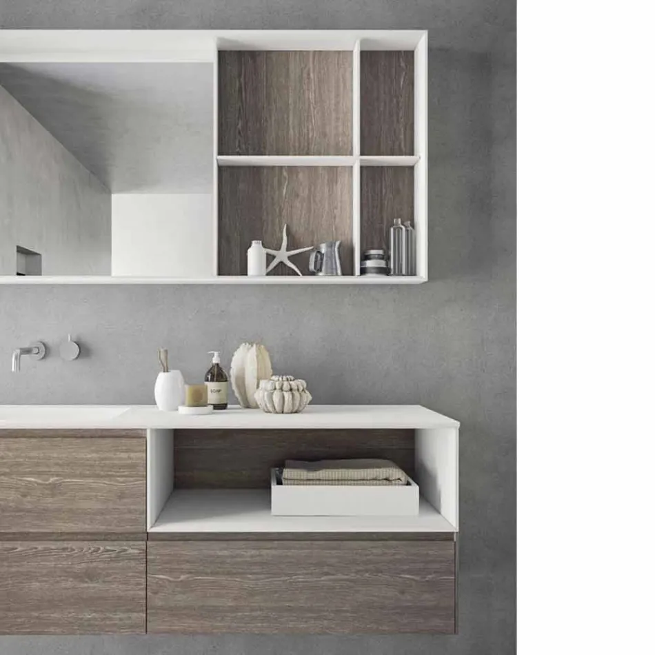 Composición de muebles de baño, diseño moderno y suspendido Made in Italy - Callisi8 viadurini