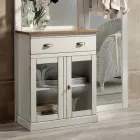 Composición de entrada en cera blanca bicolor y tapa de madera natural - Fatuo viadurini