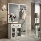 Composición de entrada en cera blanca bicolor y tapa de madera natural - Fatuo viadurini