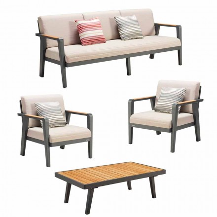 Sofá de 3 plazas, 2 sillones y mesa de centro Outdoor Composition - Moira viadurini