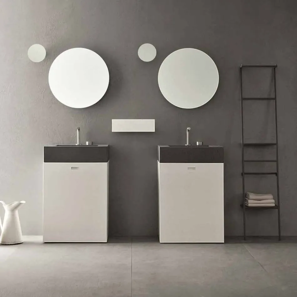 Composición del piso de muebles de baño de diseño moderno - Farart10 viadurini