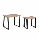 Composición de 2 Mesitas en Madera y Acero Homemotion - Artur viadurini