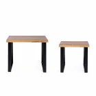 Composición de 2 Mesitas en Madera y Acero Homemotion - Artur viadurini