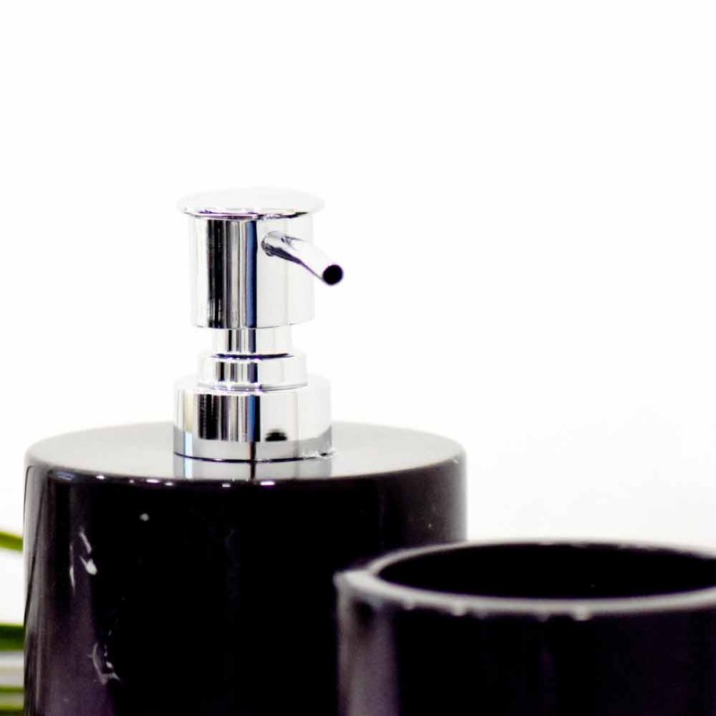 3 accesorios de baño de diseño moderno en mármol pulido Made in Italy