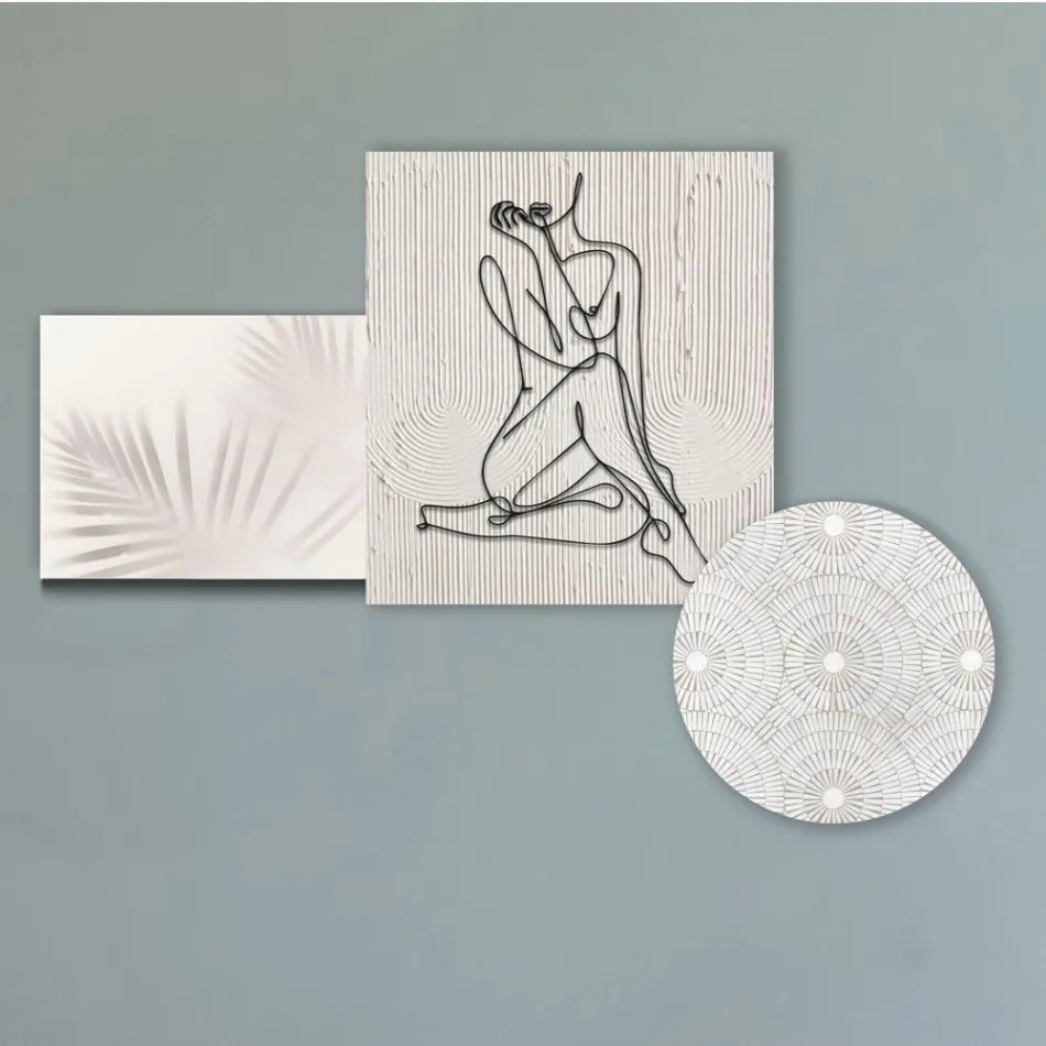 Composición de 3 Paneles con la Estilización de una Mujer Made in Italy - Kaori viadurini